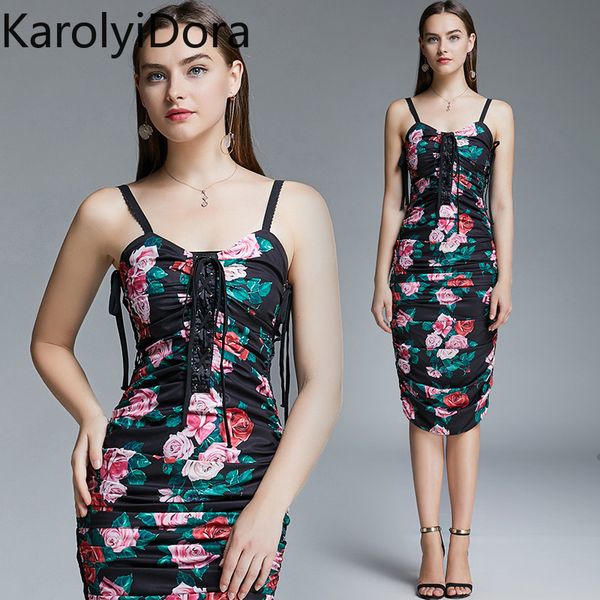 2020 summer designer brand runway spaghetti strap bodycon dress women summer rose flowers print midi party dress slim hip, Black;gray
2020 summer designer brand runway spaghetti strap bodycon dress women summer rose flowers print midi party dress slim hip, Black;gray