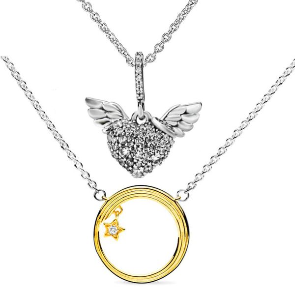 2019 new collection 925 sterling silver pavé heart angel wings necklace golden color shooting star women jewelry
2019 new collection 925 sterling silver pavé heart angel wings necklace golden color shooting star women jewelry
