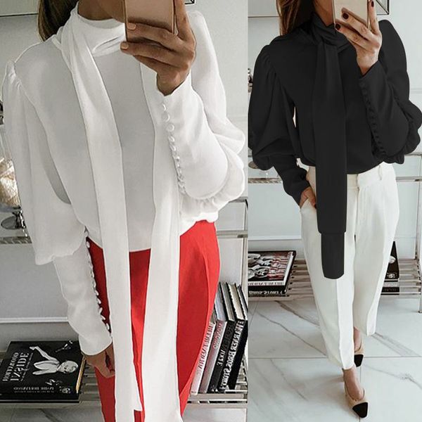 women's blouses & shirts women white plus size celmia ladies turtleneck long sleeve work casual tie solid blusas femininas s-5xl
women's blouses & shirts women white plus size celmia ladies turtleneck long sleeve work casual tie solid blusas femininas s-5xl