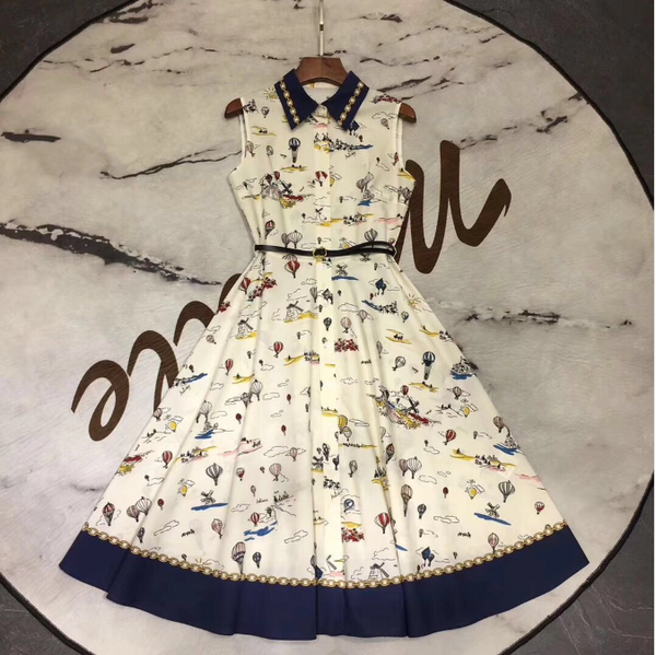 2020 runway fashion women dress summer turn-down collar sleeveless printed belt slim elegant party holiday dress vestidos, Black;gray
2020 runway fashion women dress summer turn-down collar sleeveless printed belt slim elegant party holiday dress vestidos, Black;gray