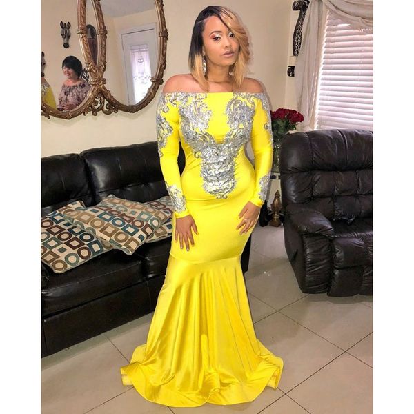 Sliver Yellow Mermaid Prom Dresses 2019 New Off The Shoulder Long Sleeve Floor Length Formal Evening Dress Party Gowns
Sliver Yellow Mermaid Prom Dresses 2019 New Off The Shoulder Long Sleeve Floor Length Formal Evening Dress Party Gowns