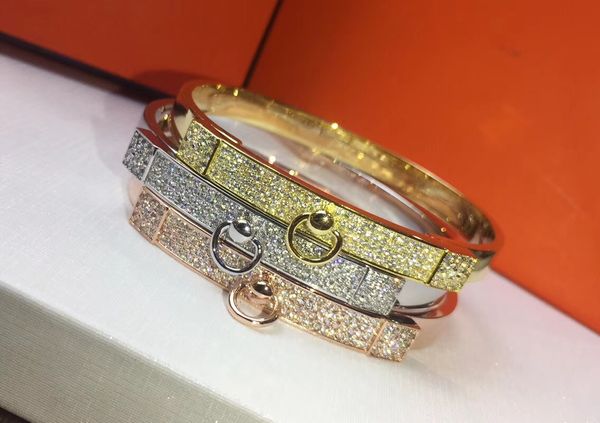 2019 classic kelly full diamond bracelet craft designer jewelry women bracelets full body studded with zircon h bracelet, White
2019 classic kelly full diamond bracelet craft designer jewelry women bracelets full body studded with zircon h bracelet, White