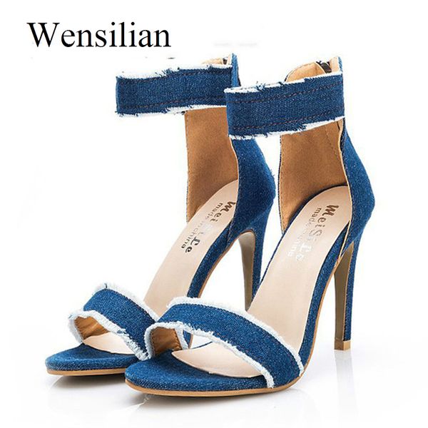 peep toe pumps summer high heels sandals women heels ladies denim shoes zip female thin blue shoes zapatos mujer, Black
peep toe pumps summer high heels sandals women heels ladies denim shoes zip female thin blue shoes zapatos mujer, Black