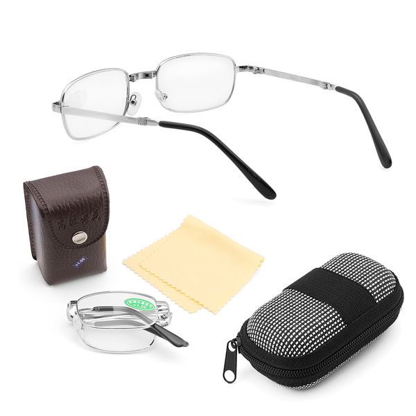 new elder reading glasses with box bifocal ultralight vision care folding magnifying rimless eyeglasses +1.0~4.0 diopter, Silver
new elder reading glasses with box bifocal ultralight vision care folding magnifying rimless eyeglasses +1.0~4.0 diopter, Silver