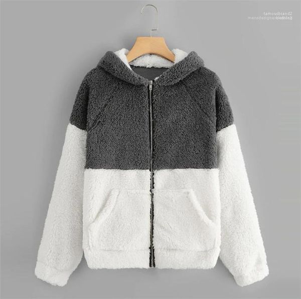 clothes womens winter designer wool hooded jacket fashionable contrast color casual zipper famale, Black;brown
clothes womens winter designer wool hooded jacket fashionable contrast color casual zipper famale, Black;brown