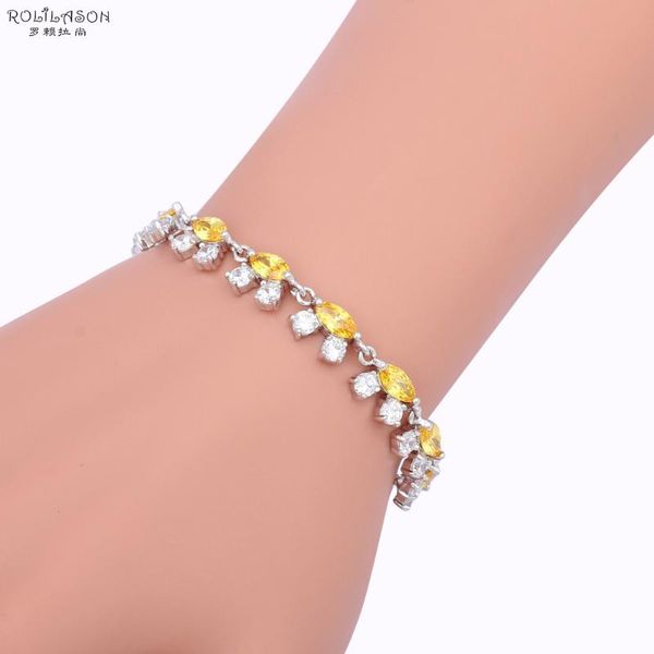 rolilason summer vibe yellow and white zircon crystal party gifts silver wholesale retail fashion jewelry charm bracelets tbs955, Golden;silver
rolilason summer vibe yellow and white zircon crystal party gifts silver wholesale retail fashion jewelry charm bracelets tbs955, Golden;silver