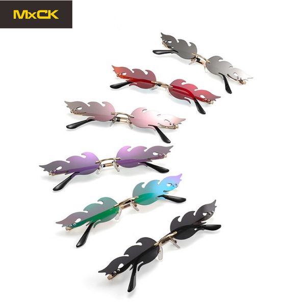 mxck brand fashion style fire flame sunglasses women men brand design rimless wave eyewear luxury trending narrow sun glasses, White;black
mxck brand fashion style fire flame sunglasses women men brand design rimless wave eyewear luxury trending narrow sun glasses, White;black