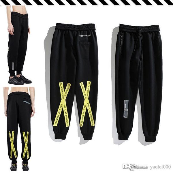 luxury designer pants trend brand casual fashion trousers basic yellow warning line printing mens sweatpants, Black
luxury designer pants trend brand casual fashion trousers basic yellow warning line printing mens sweatpants, Black