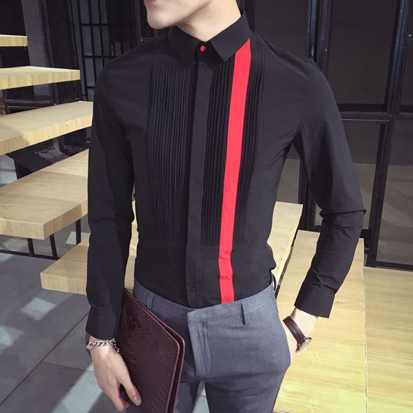 2017 new men's clothing singer bigbang gd fashion spring hair stylist korean fold shirt plus size costumes, White;black
2017 new men's clothing singer bigbang gd fashion spring hair stylist korean fold shirt plus size costumes, White;black
