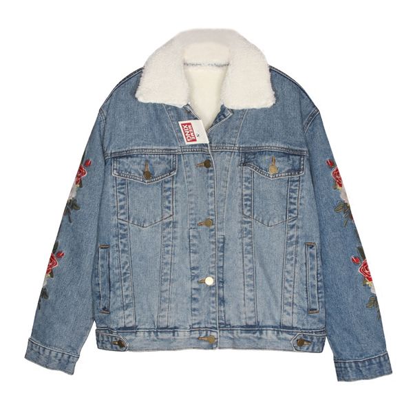 autumn winter embroidered denim jacket women thick warm lambswool jeans jacket loose outerwear women vintage coat campera mujer, Black;brown
autumn winter embroidered denim jacket women thick warm lambswool jeans jacket loose outerwear women vintage coat campera mujer, Black;brown