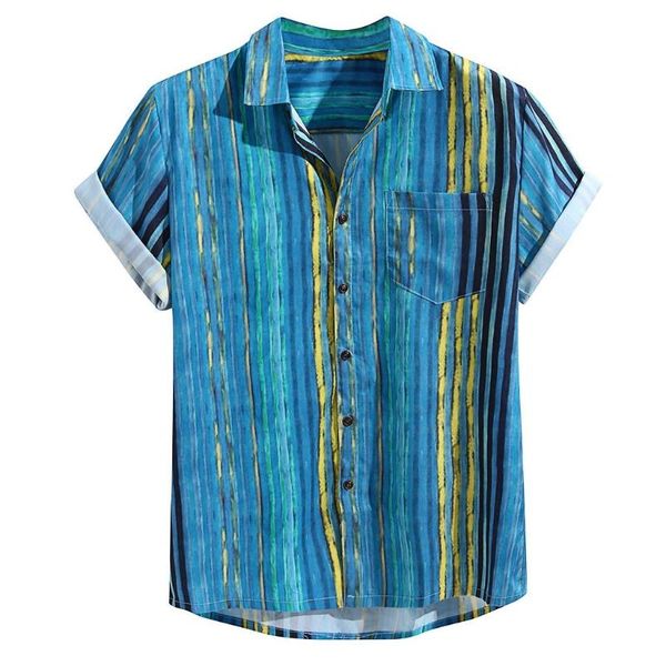 new design plus size men's colorful stripe summer short sleeve loose shirt buttons casual blouse turn-down collar top, White;black
new design plus size men's colorful stripe summer short sleeve loose shirt buttons casual blouse turn-down collar top, White;black