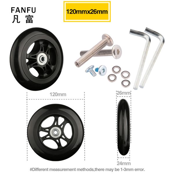 suitcase wheels luggage suitcase replacement wheel axles pu 120*26 deluxe repairwith screm tool removable grip luggage casters, Black
suitcase wheels luggage suitcase replacement wheel axles pu 120*26 deluxe repairwith screm tool removable grip luggage casters, Black