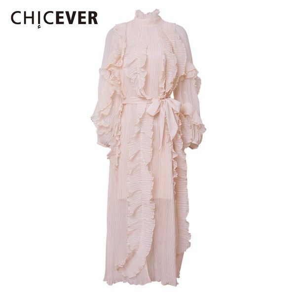 chicever summer vintage stand collar puff sleeve ruffles chiffon pleated high waist lace up long dress for women mid calf 2019, Black;gray
chicever summer vintage stand collar puff sleeve ruffles chiffon pleated high waist lace up long dress for women mid calf 2019, Black;gray