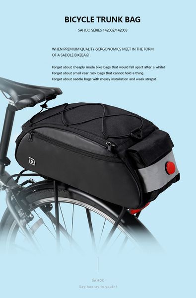 sahoo 142002 mountain road bike bicycle cycling rear seat rack trunk bag pack saddle bag pannier carrier shoulder bag handbag
sahoo 142002 mountain road bike bicycle cycling rear seat rack trunk bag pack saddle bag pannier carrier shoulder bag handbag