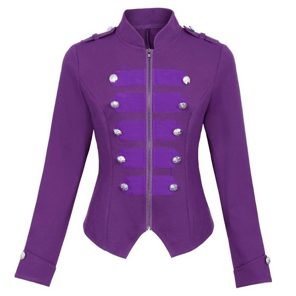 women stand collar double-breasted button zipper front jacket coat, Black;brown
women stand collar double-breasted button zipper front jacket coat, Black;brown