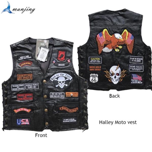 embroidered eagle symbol genuine leather motorbike vest riding waistcoat harlly moto vest
embroidered eagle symbol genuine leather motorbike vest riding waistcoat harlly moto vest
