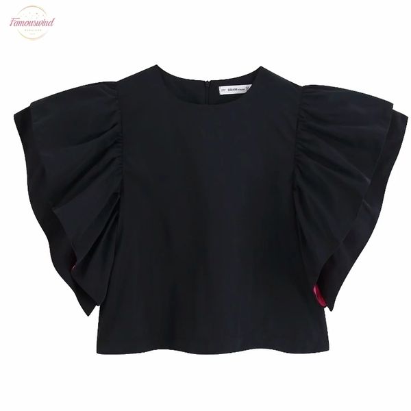 solid 2020 autumn women o neck flare sleeve casual loose blouses ladies stacked ruffles smock shirts black color chemise ls3935, White 
solid 2020 autumn women o neck flare sleeve casual loose blouses ladies stacked ruffles smock shirts black color chemise ls3935, White