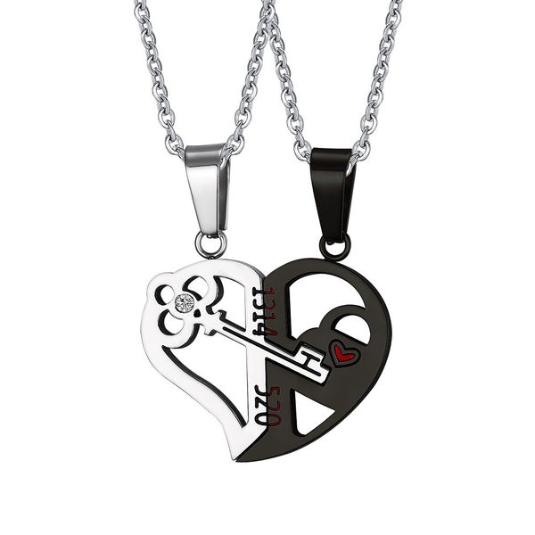 couple jewelry heart key rhinestone pendant her his love necklace for men woman romantic anniversary valentine day gift, Silver
couple jewelry heart key rhinestone pendant her his love necklace for men woman romantic anniversary valentine day gift, Silver
