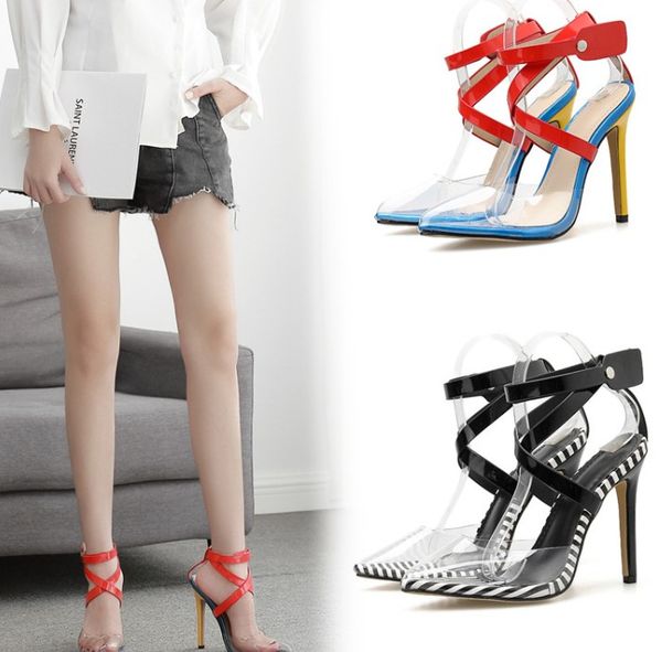 pvc jelly sandals open toe high heels 11cm women transparent perspex slippers shoes heel clear sandals size 35-41, Black
pvc jelly sandals open toe high heels 11cm women transparent perspex slippers shoes heel clear sandals size 35-41, Black