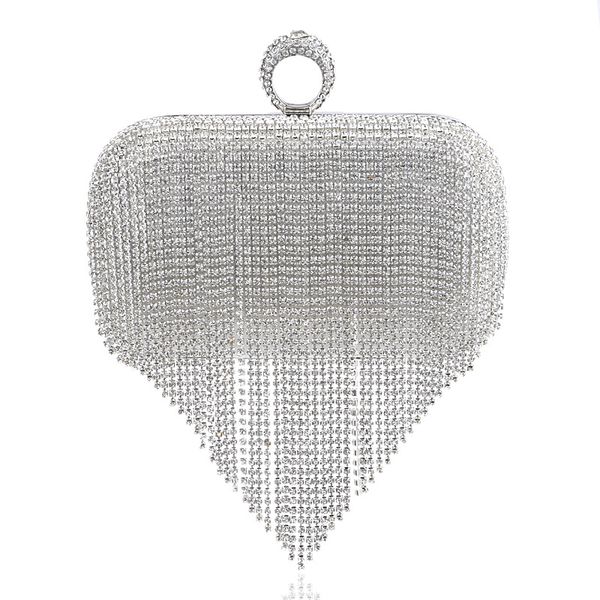 woman evening bag daimond silver clutch bag lady button crystal tassel dress banquet party clutch purse for wedding
woman evening bag daimond silver clutch bag lady button crystal tassel dress banquet party clutch purse for wedding