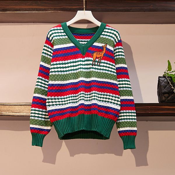 l-3xl plus size 2020 autumn winter women v neck long sleeves coloful stripe knitted sweater female sweaters n521, White
l-3xl plus size 2020 autumn winter women v neck long sleeves coloful stripe knitted sweater female sweaters n521, White