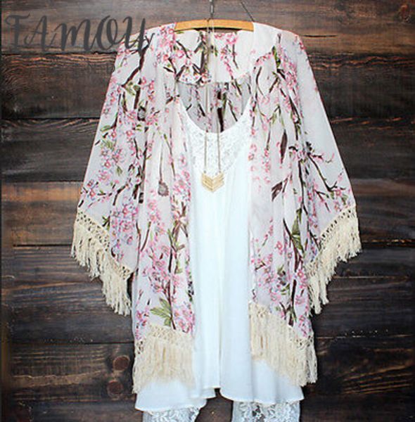 women chiffon vintage kaftan cardigan print blouse beach cover up lace tassel long sleeve kimono chiffon shirt summer, White
women chiffon vintage kaftan cardigan print blouse beach cover up lace tassel long sleeve kimono chiffon shirt summer, White