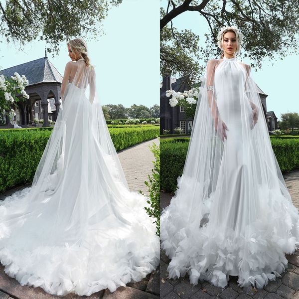 simple ashle justin bride mermaid wedding dresses with wrap halter sleeveless backless wedding gown sweep train robe de mariée, White
simple ashle justin bride mermaid wedding dresses with wrap halter sleeveless backless wedding gown sweep train robe de mariée, White