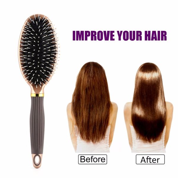 women men hair scalp massage comb bristle & nylon hairbrush wet curly detangle hair brush for salon hairdressing styling tools, Silver
women men hair scalp massage comb bristle & nylon hairbrush wet curly detangle hair brush for salon hairdressing styling tools, Silver