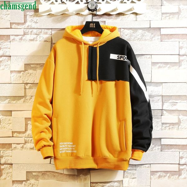 chamsgend men's sport patchwork sweatershirt casual print stitching hooded long-sleeved hoodie new pullover sudaderas deportivas, Black
chamsgend men's sport patchwork sweatershirt casual print stitching hooded long-sleeved hoodie new pullover sudaderas deportivas, Black