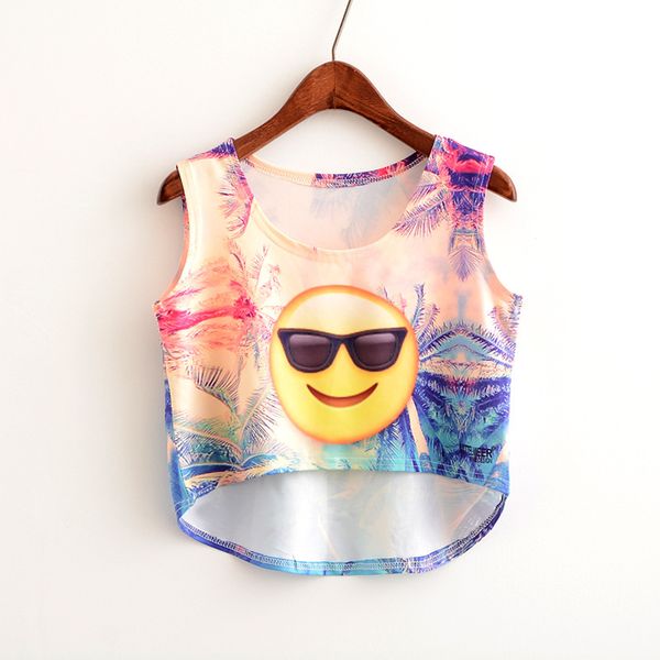 summer female new 2019 emoticon package printing umbilical female short before long women's vest t-shirt tide, White
summer female new 2019 emoticon package printing umbilical female short before long women's vest t-shirt tide, White