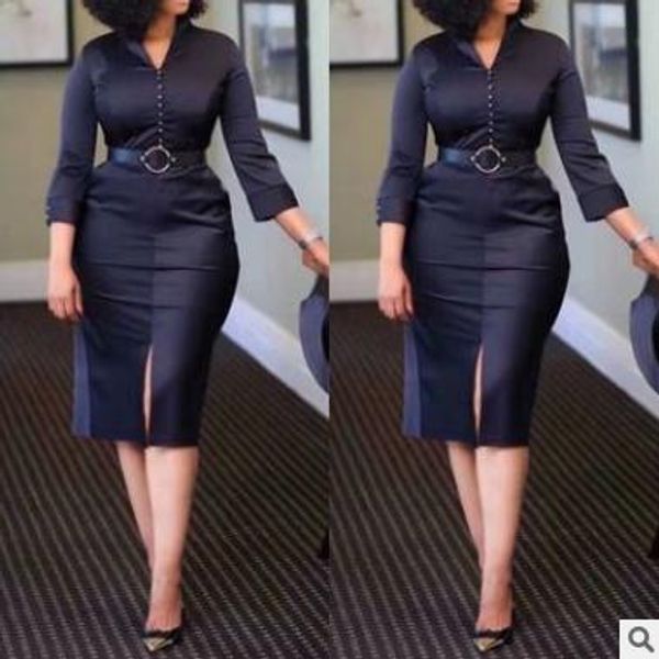 african dress selling women's new large-size button open-forked dress with belt d010 black pure pigments are elegant and concise ladies, Black;gray
african dress selling women's new large-size button open-forked dress with belt d010 black pure pigments are elegant and concise ladies, Black;gray