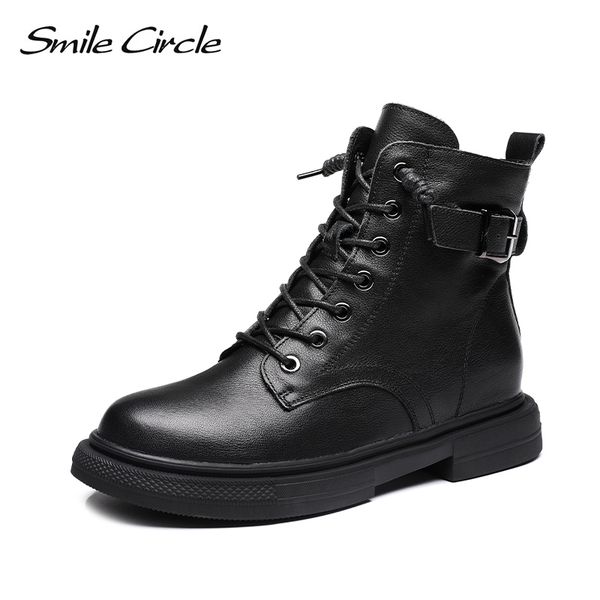 smile circle winter ankle boots women platform shoes genuine leather comfortable keep warm ladies boots short 2019, Black
smile circle winter ankle boots women platform shoes genuine leather comfortable keep warm ladies boots short 2019, Black