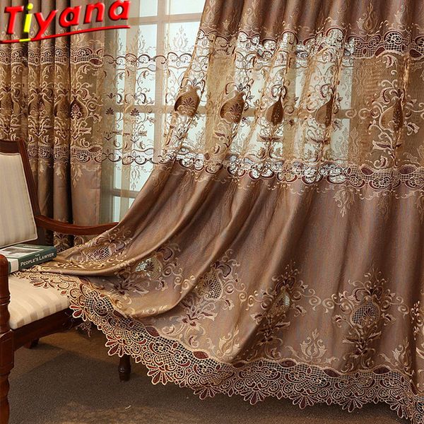 luxury villa embroidery curtains tulle living room european brown curtains tulle geometric sheer voile window drapes m041#40
luxury villa embroidery curtains tulle living room european brown curtains tulle geometric sheer voile window drapes m041#40
