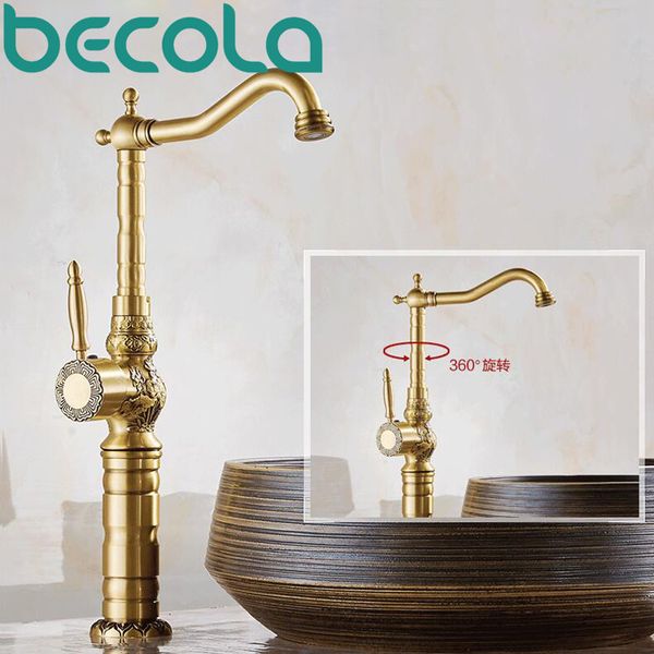 becola luxury single handle basin faucet antique brass and cold water bathroom faucet ca-9906
becola luxury single handle basin faucet antique brass and cold water bathroom faucet ca-9906