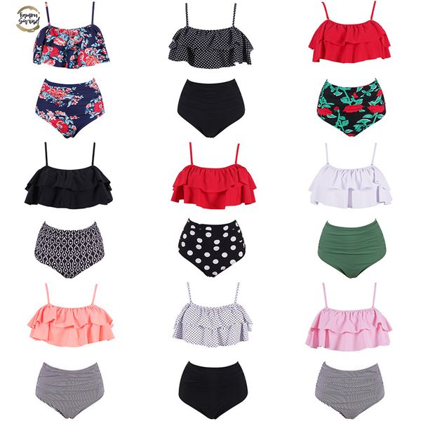 2019 bikinis women swimsuit high waist bathing suit plus size swimwear push up bikini set vintage beach wear, White;black 
2019 bikinis women swimsuit high waist bathing suit plus size swimwear push up bikini set vintage beach wear, White;black