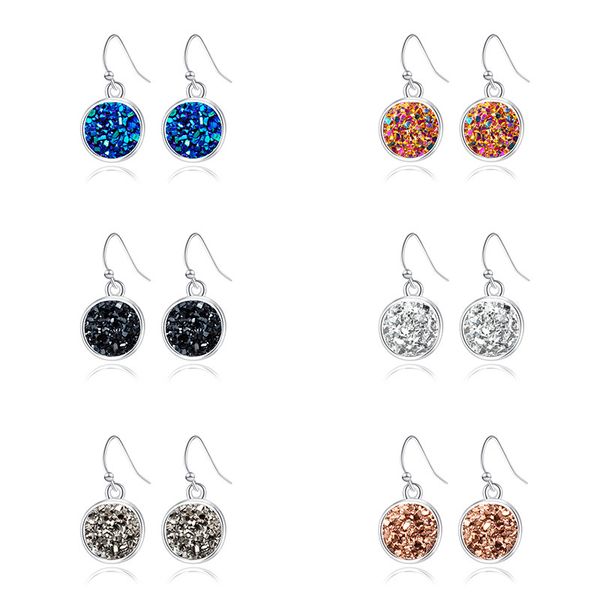 dangle & chandelier simple brilliant geometry round hook earrings small druzy stone for women gift, Silver
dangle & chandelier simple brilliant geometry round hook earrings small druzy stone for women gift, Silver