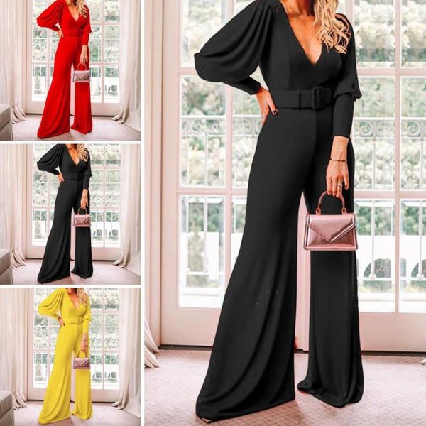women solid color deep v neck high waist jumpsuit casual pants clubwear outfit, Black;white
women solid color deep v neck high waist jumpsuit casual pants clubwear outfit, Black;white