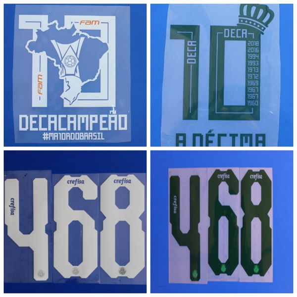 New Palmeiras SP 10 championships customization DIY A DECIMA football name number font print,Hot stamping soccer patches badges 
New Palmeiras SP 10 championships customization DIY A DECIMA football name number font print,Hot stamping soccer patches badges