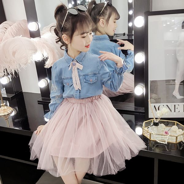 teen girl clothing set for kids long sleeve clothing sets cowboy embroidered shirt + mesh skirt 2pcs suit kids girl tracksuit, White
teen girl clothing set for kids long sleeve clothing sets cowboy embroidered shirt + mesh skirt 2pcs suit kids girl tracksuit, White