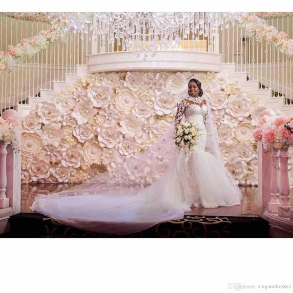 2020 sheer lace appliques long sleeves mermaid wedding dresses beading custom made bridal gowns formal plus size vestidos de novia marrage, White
2020 sheer lace appliques long sleeves mermaid wedding dresses beading custom made bridal gowns formal plus size vestidos de novia marrage, White