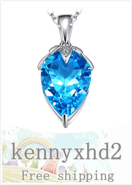 dx0239 new style fashion water drop shape sea blue simulation z flash diamond zircon pendant feminine clavicle chain, Silver
dx0239 new style fashion water drop shape sea blue simulation z flash diamond zircon pendant feminine clavicle chain, Silver