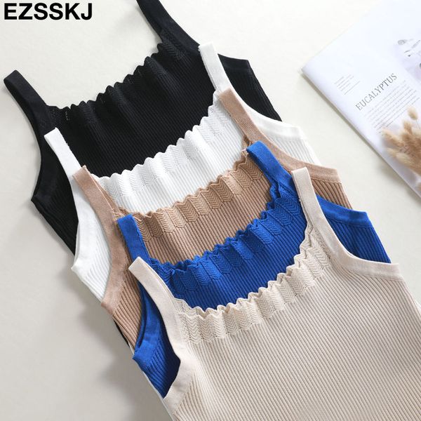 women's tanks & camis 2021 summer knit tank women girls camisole slash-neck sleeveless t shirt short female basic high quality, White
women's tanks & camis 2021 summer knit tank women girls camisole slash-neck sleeveless t shirt short female basic high quality, White