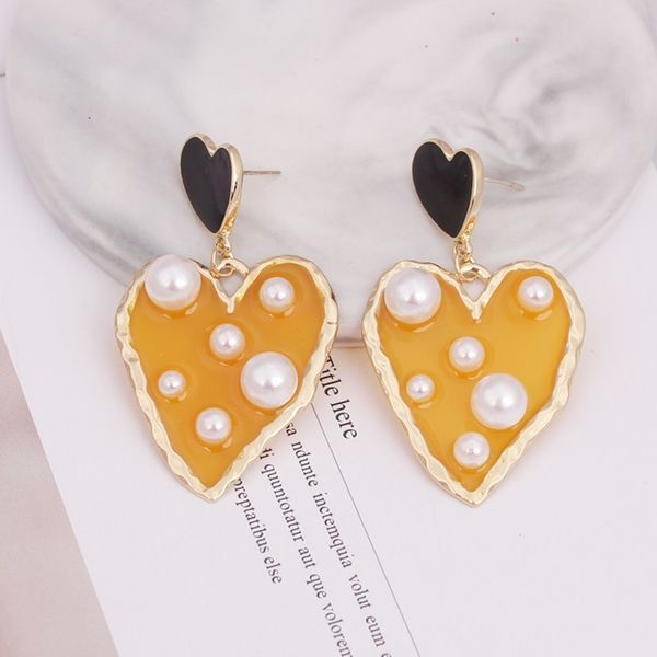 2020 personality new ladies irregular geometric double size love inlaid pearl sweet romantic water drop earring gift, Silver
2020 personality new ladies irregular geometric double size love inlaid pearl sweet romantic water drop earring gift, Silver