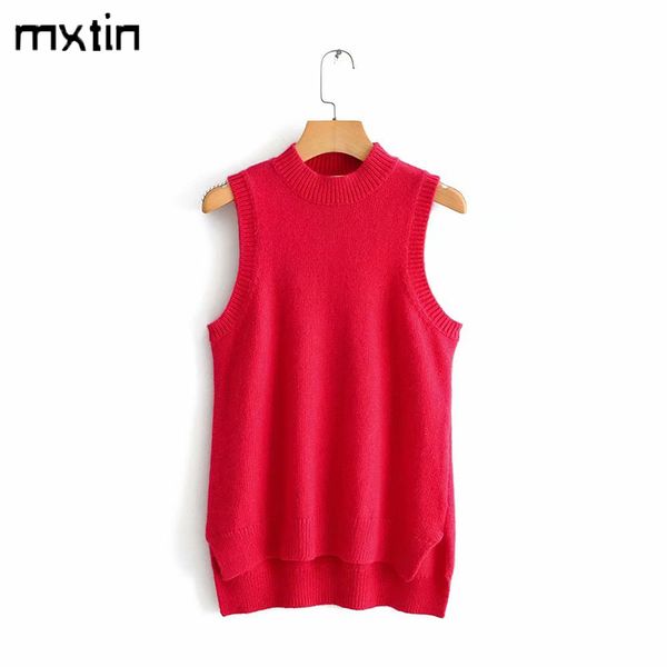 women's sweaters women 2021 fashion red knitted pullover vest sweater high neck sleeveless solid female waistcoat chic, White;black
women's sweaters women 2021 fashion red knitted pullover vest sweater high neck sleeveless solid female waistcoat chic, White;black