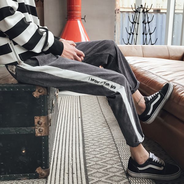 men casual pants men large size loose ankle length pants elastic waist and color embroidery pencil, Black
men casual pants men large size loose ankle length pants elastic waist and color embroidery pencil, Black