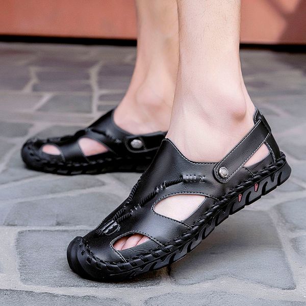 casual men sandals comfortable men summer genuine leather sandals roman handmade sewing breathable outdoor beach, Black
casual men sandals comfortable men summer genuine leather sandals roman handmade sewing breathable outdoor beach, Black
