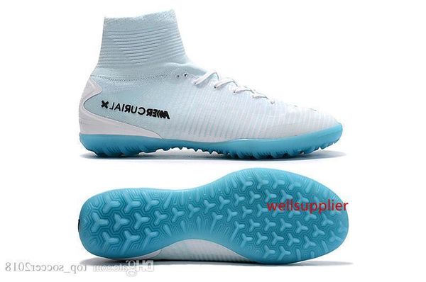 white original 100% blue cr7 flat soccer cleats mercurial superfly v tf/ic sx neymar jr indoor soccer shoes high ankle mens football boots
white original 100% blue cr7 flat soccer cleats mercurial superfly v tf/ic sx neymar jr indoor soccer shoes high ankle mens football boots