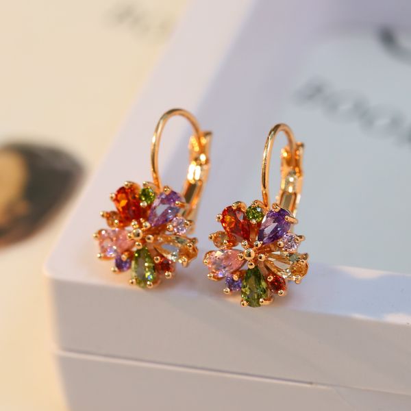 colorful flowers hoop earrings for women rose gold plated cubic zircon stud earrings wedding jewelry, Golden;silver
colorful flowers hoop earrings for women rose gold plated cubic zircon stud earrings wedding jewelry, Golden;silver