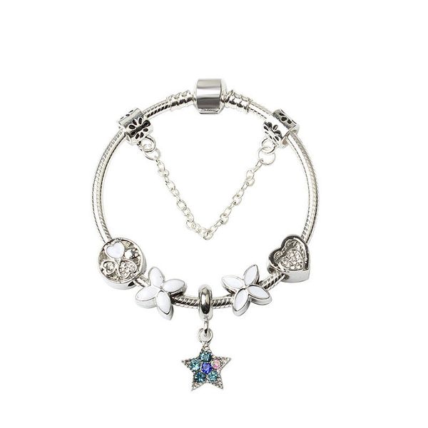 925 sterling silver stars pendant heart-shaped fashion jewelry gift bracelet ladies bracelet jewelry strand, Black
925 sterling silver stars pendant heart-shaped fashion jewelry gift bracelet ladies bracelet jewelry strand, Black