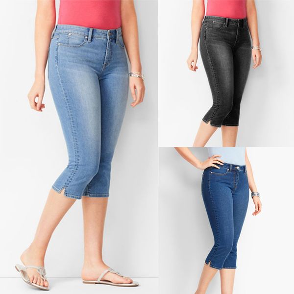 women's jeans fashion for women plus size hight waisted denim stretch slim pants calf length senhoras l42, Blue
women's jeans fashion for women plus size hight waisted denim stretch slim pants calf length senhoras l42, Blue